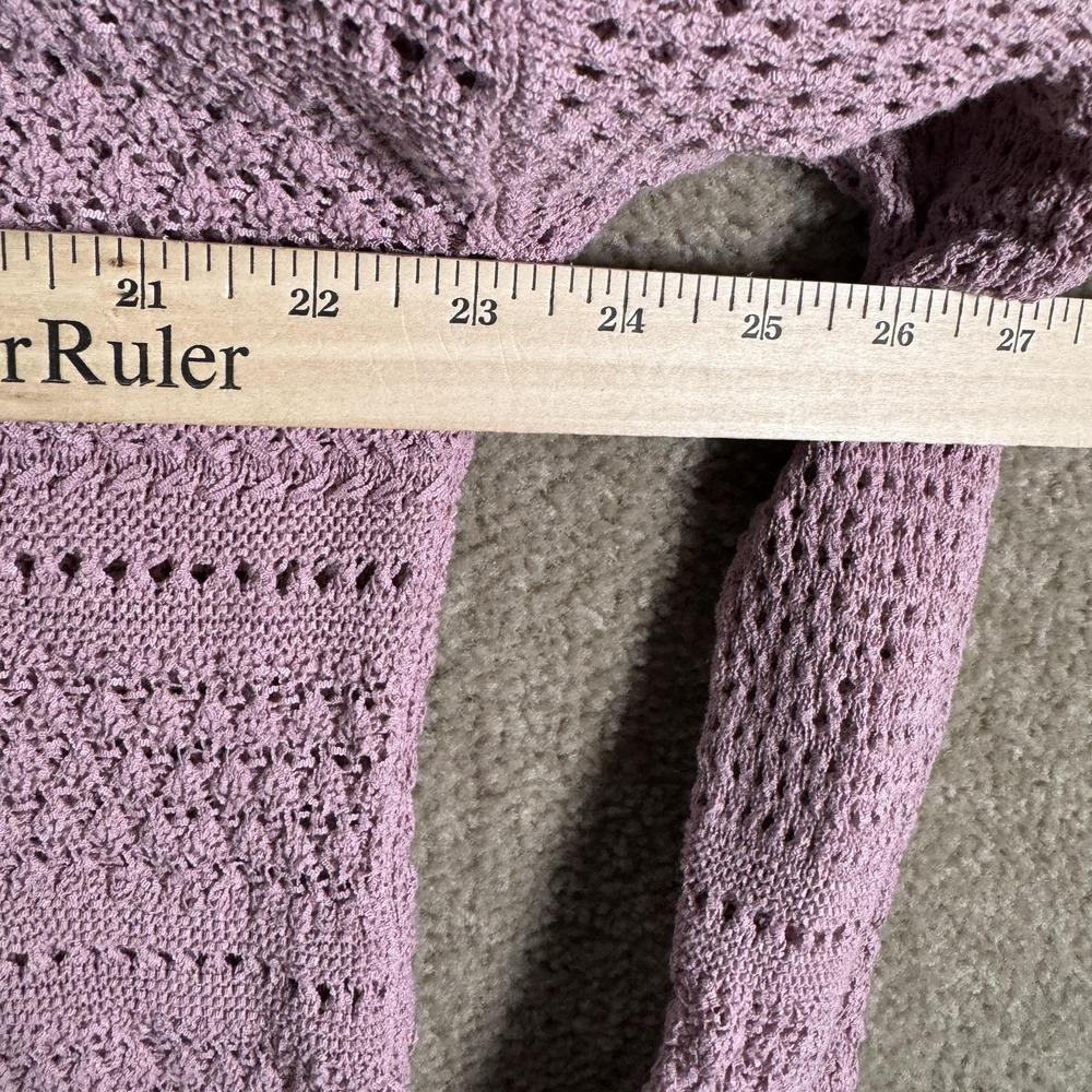 J Jill Sweater Large Petite Purple Open Knit Scoop Neck Pullover Lightweight - Picture 7 of 10